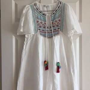 Zara. Embroidered. Boho Design. Cotton Dress.